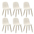 Oikiture 6x Dining Chairs Sherpa White and Golden-Dining Chair-PEROZ Accessories