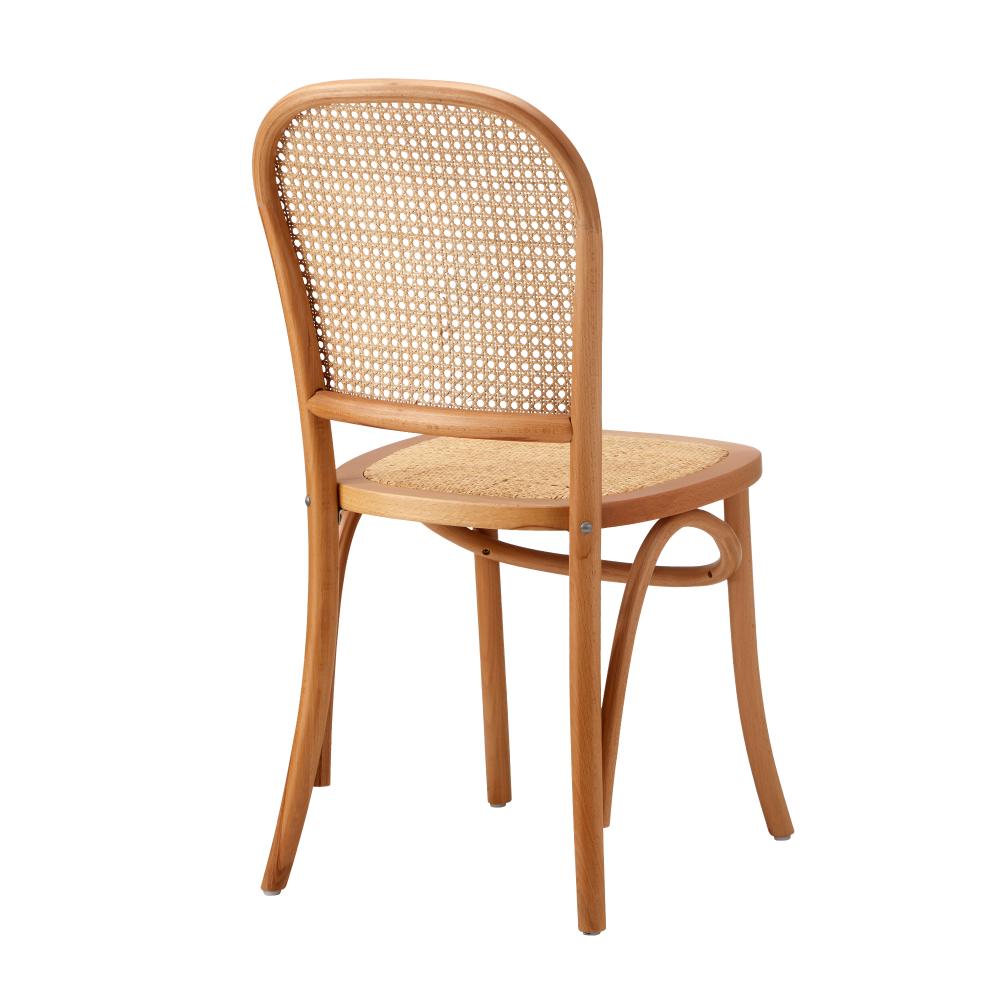 Oikiture Dining Chairs Wooden Chairs Rattan Seat Beige-Dining Chairs-PEROZ Accessories