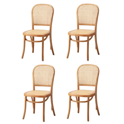 Oikiture 4PCS Dining Chairs Wooden Chairs Rattan Natural-Dining Chair-PEROZ Accessories