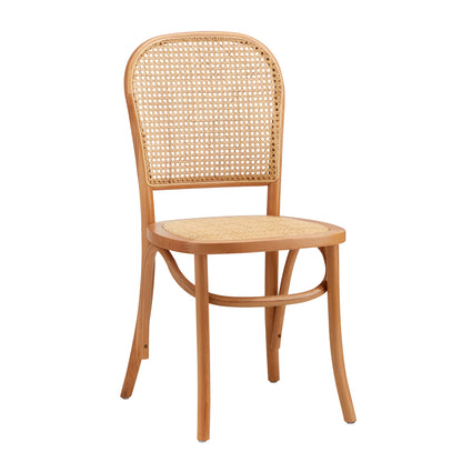 Oikiture 4PCS Dining Chairs Wooden Chairs Rattan Natural-Dining Chair-PEROZ Accessories