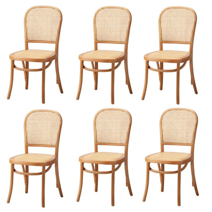 Oikiture 6PCS Dining Chairs Wooden Chairs Rattan Natural-Dining Chair-PEROZ Accessories