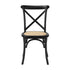 Oikiture 4PCS Crossback Dining Chair Ratan Seat Black-Dining Chair-PEROZ Accessories