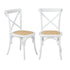 Oikiture 4PCS Crossback Dining Chair Ratan Seat White-Dining Chair-PEROZ Accessories