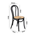 Oikiture 2PCS Dining Chair Solid Wooden Ratan Seat Black-Dining Chairs-PEROZ Accessories