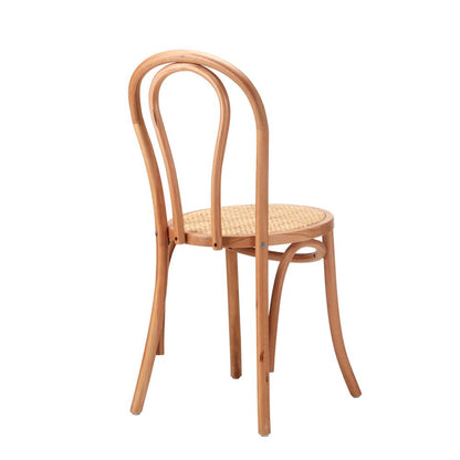 Oikiture Dining Chair Solid Wooden Chairs Ratan Seat Beige-Dining Chairs-PEROZ Accessories