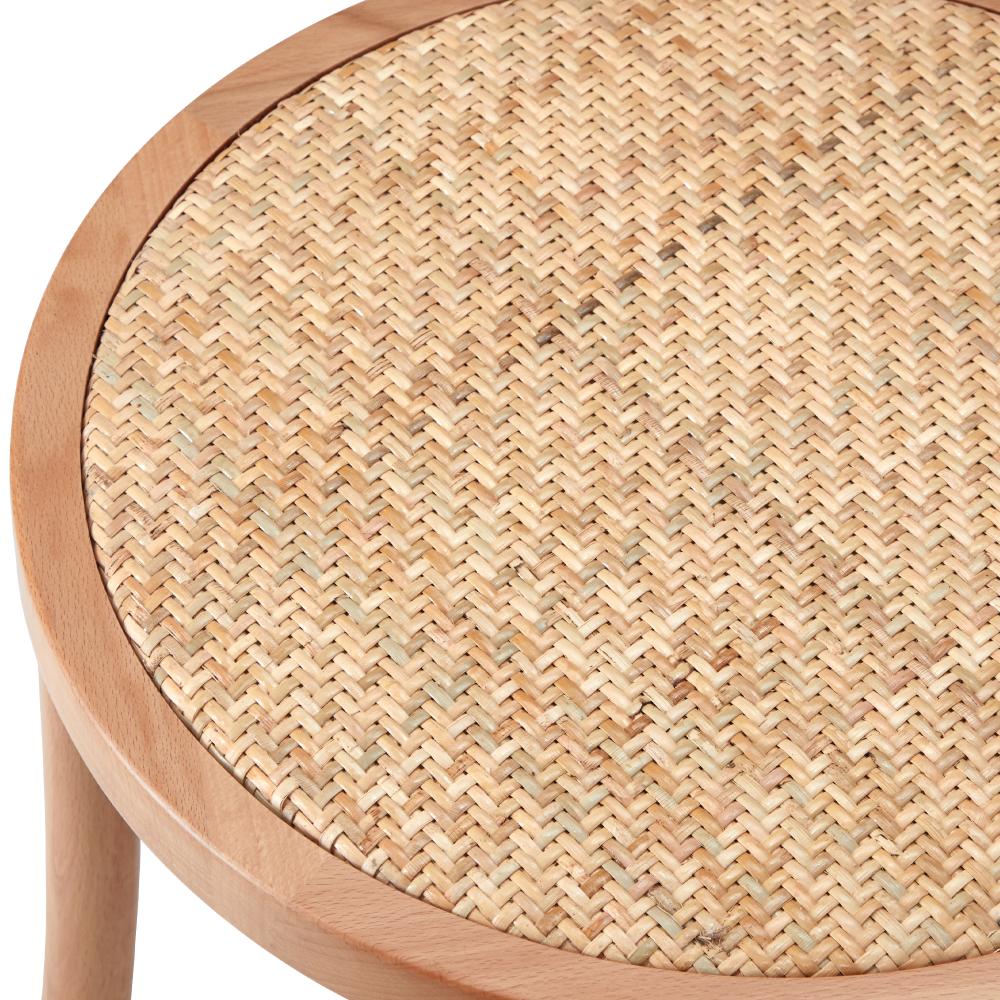 Oikiture Dining Chair Solid Wooden Chairs Ratan Seat Beige-Dining Chairs-PEROZ Accessories