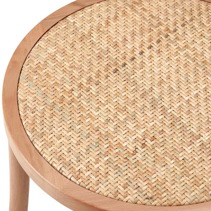 Oikiture Dining Chair Solid Wooden Chairs Ratan Seat Beige-Dining Chairs-PEROZ Accessories