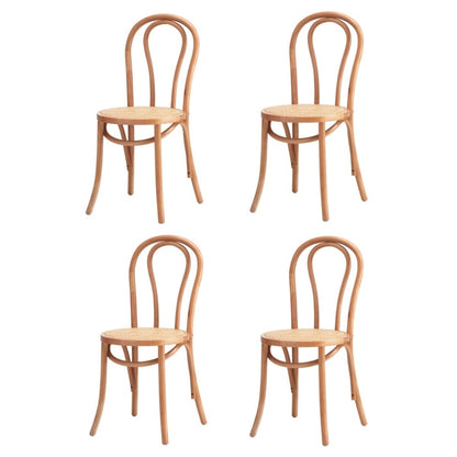 Oikiture 4x Wooden Dining Chair Ratan Seat Natural-Dining Chair-PEROZ Accessories