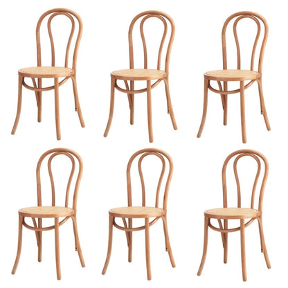Oikiture 6x Wooden Dining Chair Ratan Seat Natural-Dining Chair-PEROZ Accessories