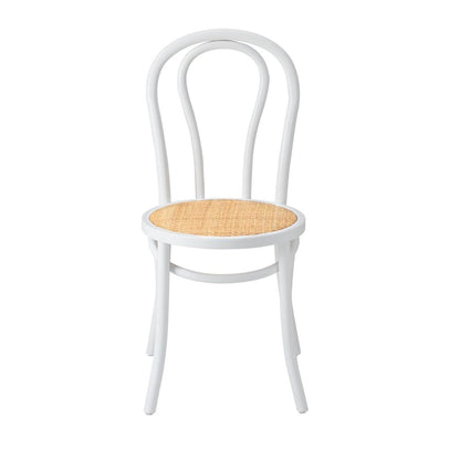 Oikiture Dining Chair Solid Wooden Chairs Ratan Seat White-Dining Chairs-PEROZ Accessories