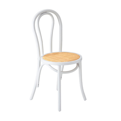 Oikiture 4x Wooden Dining Chair Ratan Seat White-Dining Chair-PEROZ Accessories
