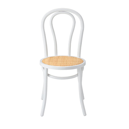 Oikiture 4x Wooden Dining Chair Ratan Seat White-Dining Chair-PEROZ Accessories