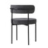 Oikiture 4x Dining Chair Round Boucle Backrest Dark Grey-Dining Chair-PEROZ Accessories
