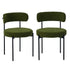 Oikiture 2x Dining Chair Round Boucle Seats Backrest Green-Dining Chair-PEROZ Accessories