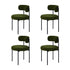 Oikiture 4x Dining Chair Round Boucle Seats Backrest Green-Dining Chair-PEROZ Accessories