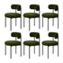 Oikiture 6x Dining Chair Round Boucle Seats Backrest Green-Dining Chair-PEROZ Accessories