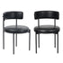 Oikiture 2x Dining Chair Round Leather Black-Dining Chair-PEROZ Accessories