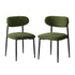 Oikiture 2x Dining Chairs Kitchen Chair CafŽ Chair Boucle Black&Green-Dining Chair-PEROZ Accessories