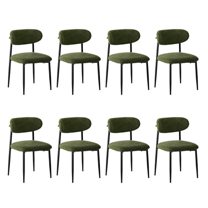 Oikiture 8x Dining Chairs Kitchen Chair Cafe Chair Boucle Black&amp;Green-Dining Chair-PEROZ Accessories
