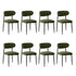 Oikiture 8x Dining Chairs Kitchen Chair Cafe Chair Boucle Black&Green-Dining Chair-PEROZ Accessories
