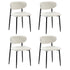 Oikiture 4x Dining Chairs Boucle Fabric Black & White-Dining Chair-PEROZ Accessories
