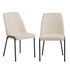 Oikiture Set of 2 Dining Chairs Chenille Fabric Padded Seat Beige-Dining Chair-PEROZ Accessories