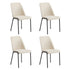 Oikiture Set of 4 Dining Chairs Chenille Fabric Padded Seat Beige-Dining Chair-PEROZ Accessories