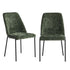 Oikiture Set of 2 Dining Chairs Chenille Fabric Padded Seat Green-Dining Chair-PEROZ Accessories
