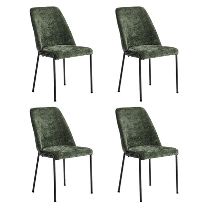 Oikiture Set of 4 Dining Chairs Chenille Fabric Padded Seat Green-Dining Chair-PEROZ Accessories