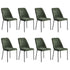 Oikiture Set of 8 Dining Chairs Chenille Fabric Padded Seat Green-Dining Chair-PEROZ Accessories