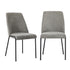 Oikiture Set of 2 Dining Chairs Chenille Fabric Padded Seat Grey-Dining Chair-PEROZ Accessories