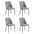 Oikiture Set of 4 Dining Chairs Chenille Fabric Padded Seat Grey-Dining Chair-PEROZ Accessories