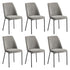 Oikiture Set of 6 Dining Chairs Chenille Fabric Padded Seat Grey-Dining Chair-PEROZ Accessories
