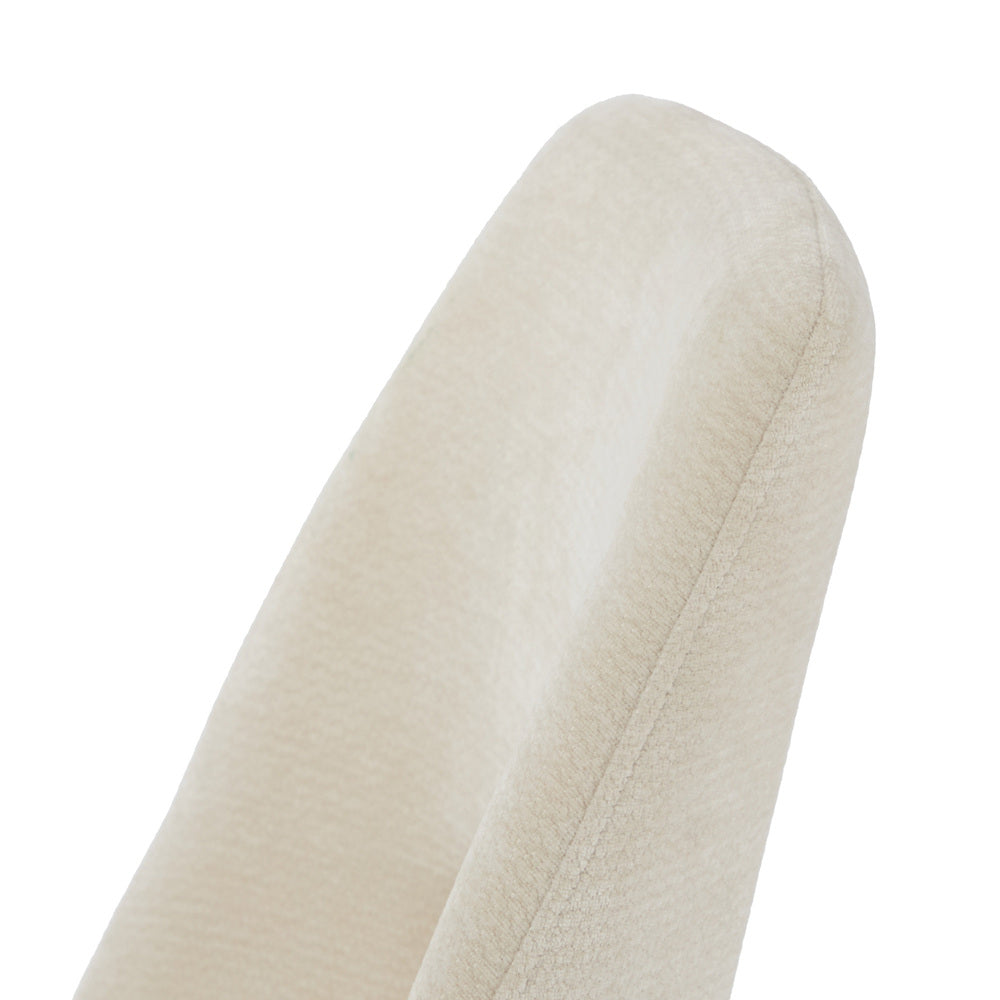 Oikiture 2x Dining Chairs Chenille Fabric Kitchen Side Chair Beige-Dining Chair-PEROZ Accessories