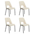 Oikiture 4x Dining Chairs Chenille Fabric Kitchen Side Chair Beige-Dining Chair-PEROZ Accessories