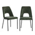 Oikiture 2x Dining Chairs Chenille Fabric Kitchen Side Chair Green-Dining Chair-PEROZ Accessories