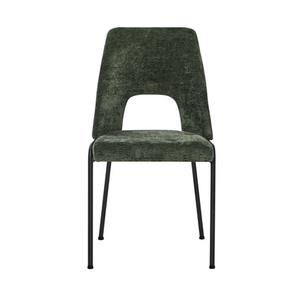 Oikiture 4x Dining Chairs Chenille Fabric Kitchen Side Chair Green-Dining Chair-PEROZ Accessories