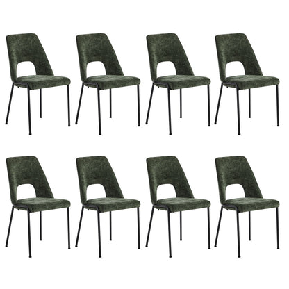 Oikiture 8x Dining Chairs Chenille Fabric Kitchen Side Chair Green-Dining Chair-PEROZ Accessories