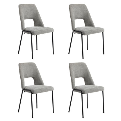 Oikiture 4x Dining Chairs Chenille Fabric Kitchen Side Chair Grey-Dining Chair-PEROZ Accessories