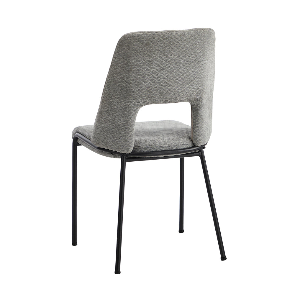 Oikiture 6x Dining Chairs Chenille Fabric Kitchen Side Chair Grey-Dining Chair-PEROZ Accessories