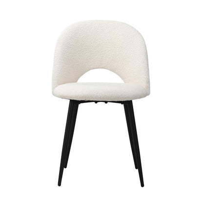 Oikiture 2PCS Dining Chairs Accent Chair Armchair Sherpa White-Dining Chairs-PEROZ Accessories