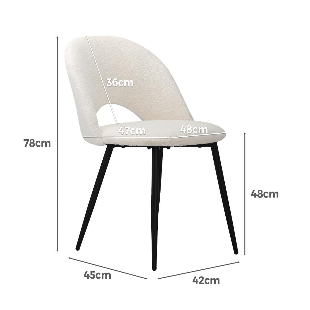 Oikiture 2PCS Dining Chairs Accent Chair Armchair Sherpa White-Dining Chairs-PEROZ Accessories