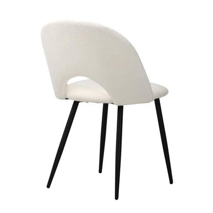 Oikiture 2PCS Dining Chairs Accent Chair Armchair Sherpa White-Dining Chairs-PEROZ Accessories