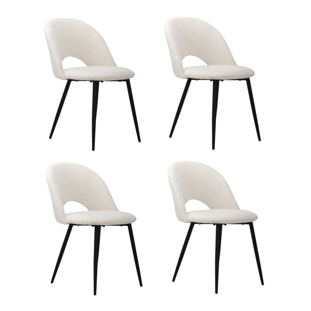 Oikiture 4PCS Dining Chairs Accent Chair Armchair Sherpa White-Dining Chair-PEROZ Accessories
