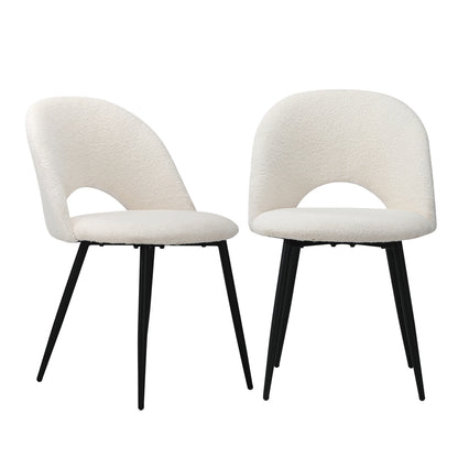 Oikiture 4PCS Dining Chairs Accent Chair Armchair Sherpa White-Dining Chair-PEROZ Accessories