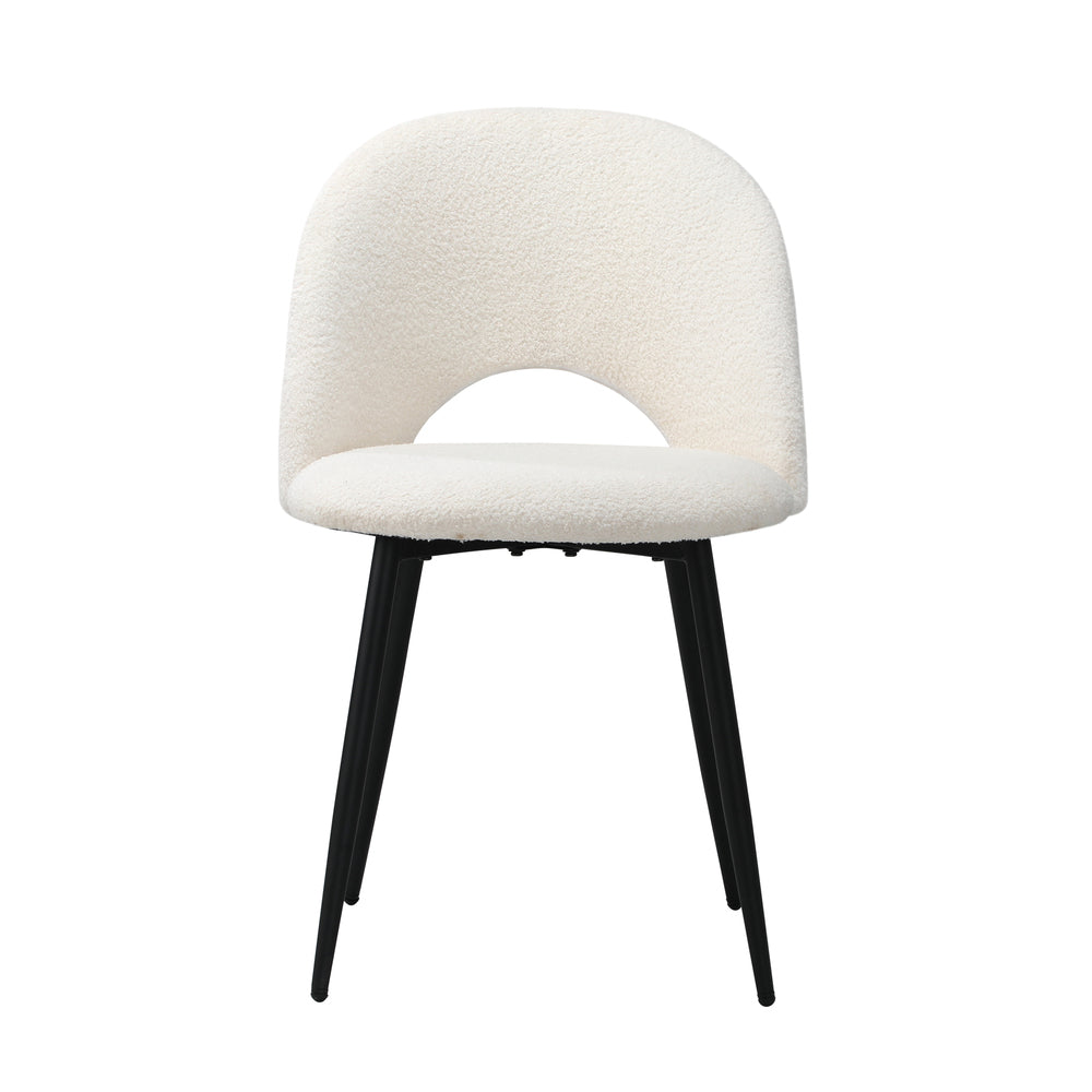 Oikiture 4PCS Dining Chairs Accent Chair Armchair Sherpa White-Dining Chair-PEROZ Accessories