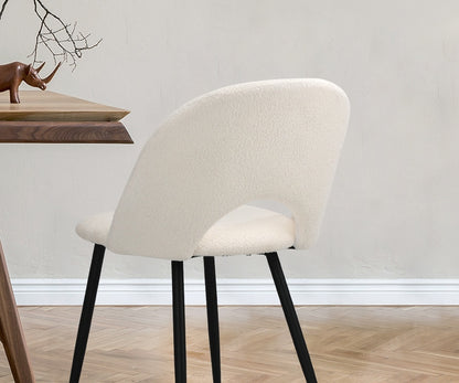 Oikiture 4PCS Dining Chairs Accent Chair Armchair Sherpa White-Dining Chair-PEROZ Accessories