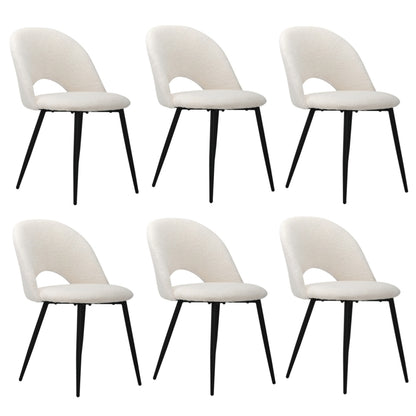 Oikiture 6PCS Dining Chairs Accent Chair Armchair Sherpa White-Dining Chair-PEROZ Accessories