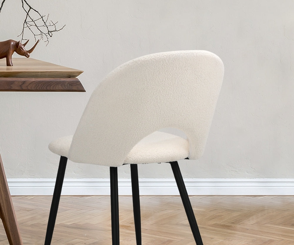 Oikiture 6PCS Dining Chairs Accent Chair Armchair Sherpa White-Dining Chair-PEROZ Accessories