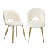 Oikiture 2PCS Dining Chairs Armchair Sherpa Golden White-Dining Chair-PEROZ Accessories